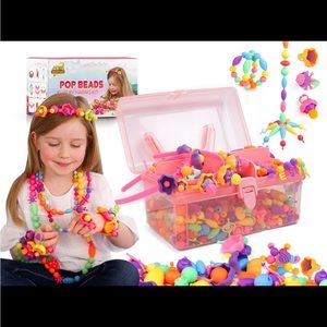 Snap pop Beads Craft Kids Easy Clean-up Necklace EUC